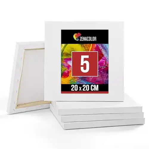 Keilrahmen Zenacolor 5er Leinwand-Set 20×20 cm für Acryl, Öl und Gouache