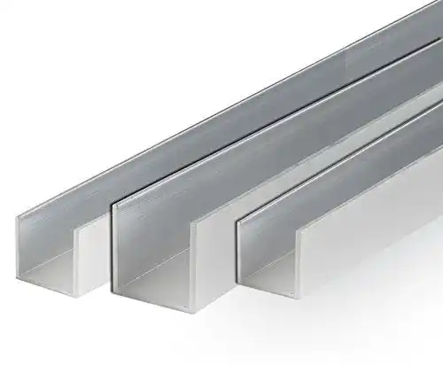 Aluminium U-Profile SixBros. Walzblankes Alu-Profil 60x60x5 mm
