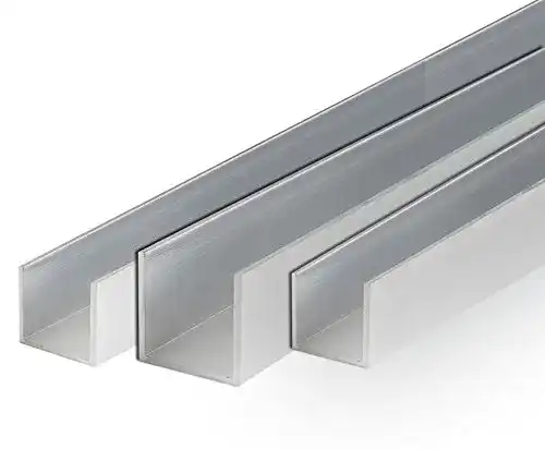 Aluminium U-Profile SixBros. Walzblankes Alu-Profil 60x60x5 mm