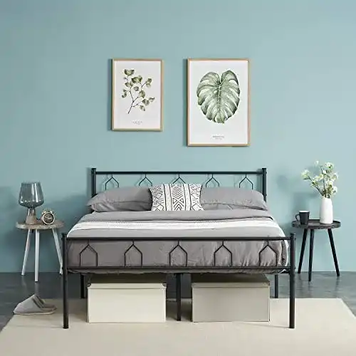 Metallbett Symylife 140 x 190 cm mit Lattenrost und Kopfteil