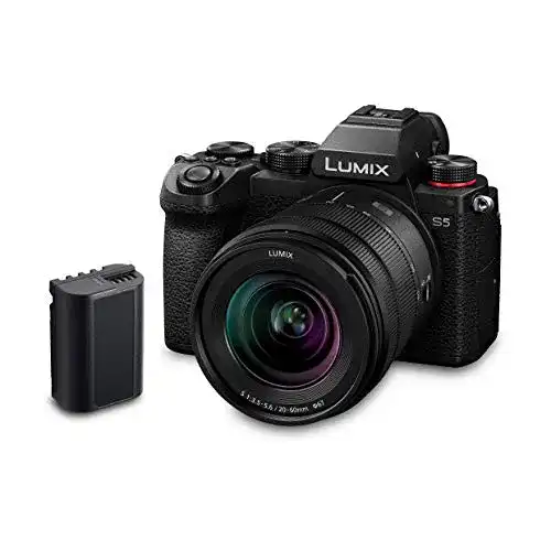 Panasonic Lumix S DC-S5 Vollformatkamera mit Objektiv und Zusatzakku