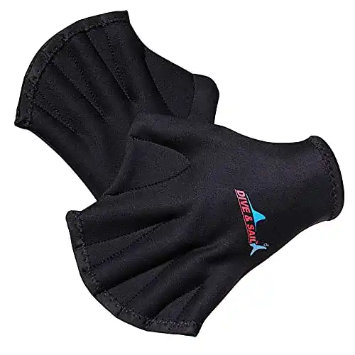 Schwimmhandschuhe Realitulationax Schwarz für Wassertraining