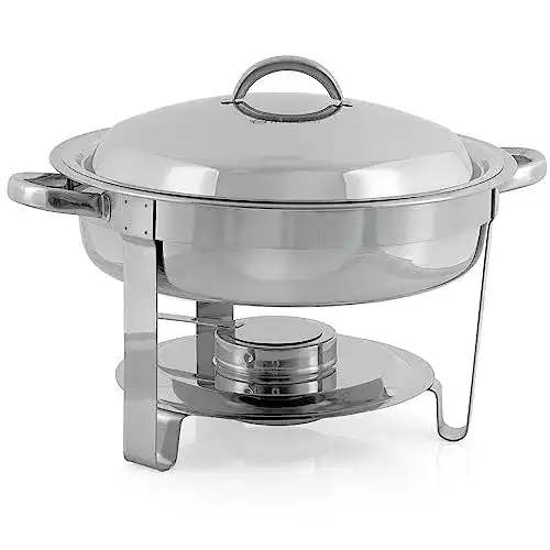 Chafing Dish Edelstahl rund 4,5 Liter für Speisenwärmer