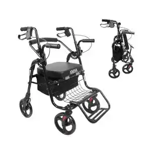 Rollator mit Fußstützen Kmina – 2 in 1 für glatte Böden