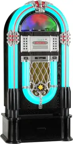 Beatfoxx GoldenAge XXL-Jukebox mit Plattenspieler und CD-Player
