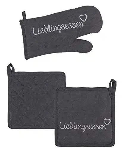 Ofenhandschuhe und Topflappen Set von Palleon Hitzebeständig und Pflegeleicht