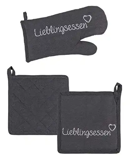 Ofenhandschuhe und Topflappen Set von Palleon Hitzebeständig und Pflegeleicht