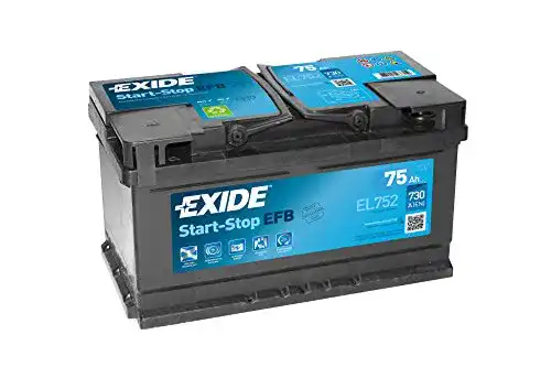 Exide Autobatterie 75Ah 12V 730A EFB EL752 für verschiedene Fahrzeugmodelle