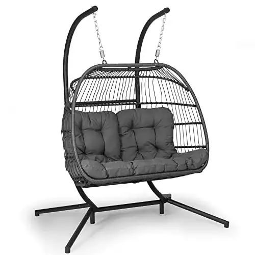 Hängesessel aus Rattan von blumfeldt Multifunktionale Hängeschaukel für Garten und Balkon