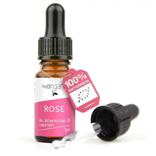 Rosenöl Neoorganic Bio – 5% naturreines ätherisches Öl aus Rosa Damascena