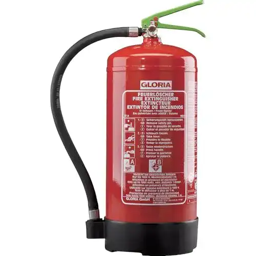 Gloria Feuerlöscher Bio-Schaum Dauerdruck 9 Liter für Brandklasse A+B