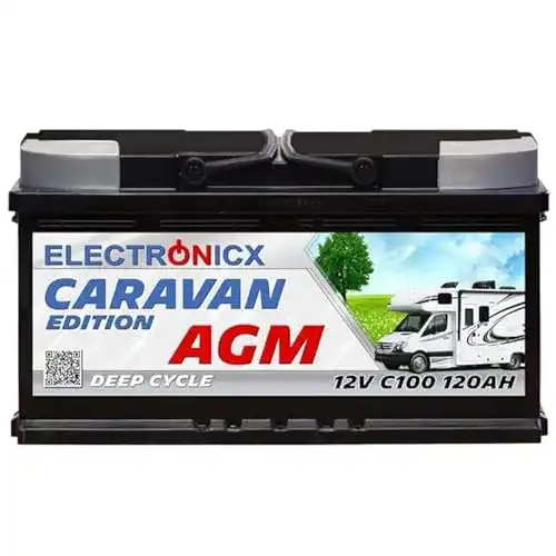 AGM Batterie Electronicx 120Ah 12V für Solar- und Campingbedarf