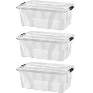 Aufbewahrungsbox astor24 PREMIUM 3er XXL Set transparent