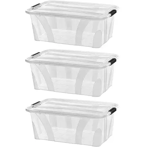 Aufbewahrungsbox astor24 PREMIUM 3er XXL Set transparent