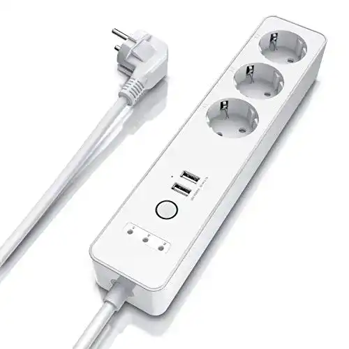 Steckdosenleiste mit Überspannungsschutz und USB-Anschlüssen von CSL-Computer