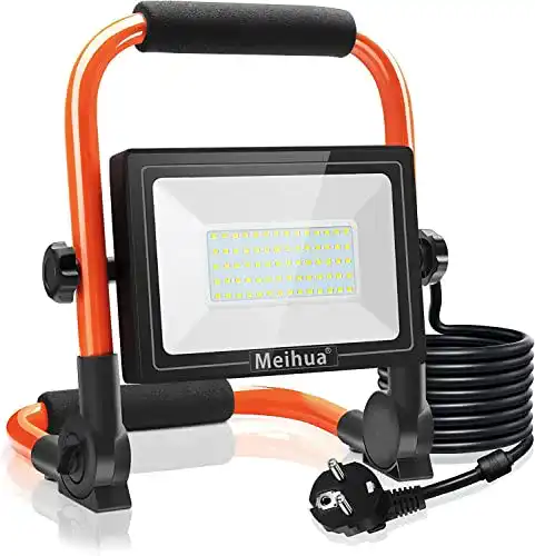 MEIHUA 60W LED Baustrahler mit 6000 Lumen und IP66 Wasserschutz
