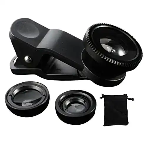 Fisheye-Objektiv für Smartphones 3-in-1 mit Weitwinkel und Makro