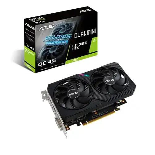 Asus GeForce GTX 1650 Dual OC 4G Mini Gaming Grafikkarte