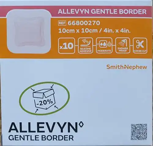 Dekubitus Pflaster Allevyn Gentle Border Lite 10 x 10 cm