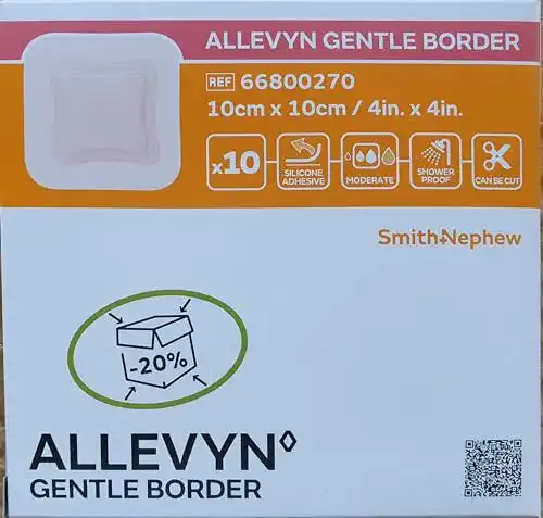 Dekubitus Pflaster Allevyn Gentle Border Lite 10 x 10 cm