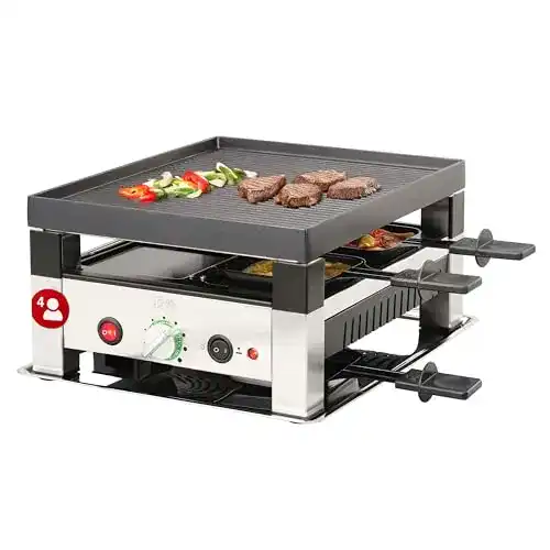 Pizza Raclette Solis 5 in 1 Tischgrill für 4 Personen