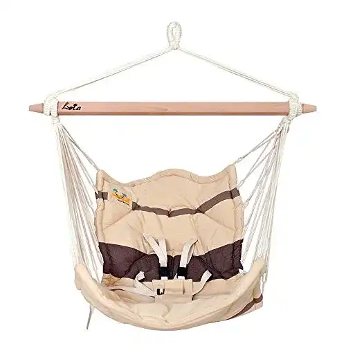 Federwiege Lola Bella Chica Cappuccino für Babys von Geburt bis 3 Jahre