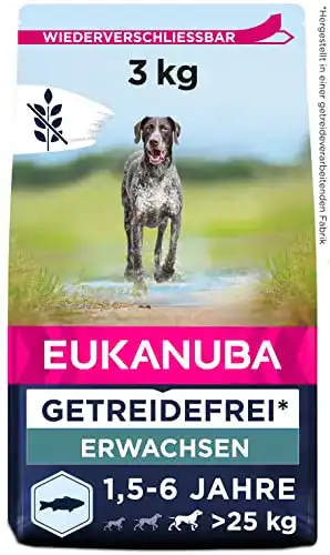 Eukanuba Hundefutter getreidefrei mit Fisch für große Rassen