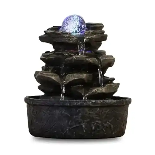 Zimmerbrunnen Zen Light von Zen’Light mit LED-Beleuchtung und Wasserfall