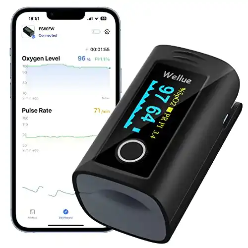 ViATOM Pulsoximeter mit Bluetooth-Funktion und Offline-Speicher