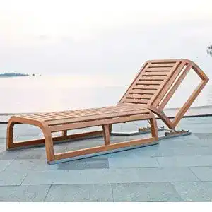 Teak Gartenliege Teako Design Alpes unbehandeltes Massivholz