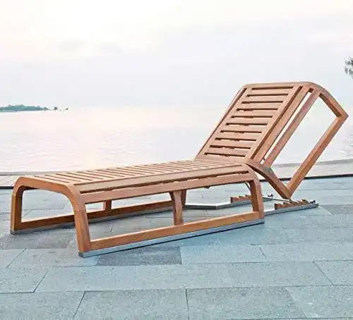 Teak Gartenliege Teako Design Alpes unbehandeltes Massivholz
