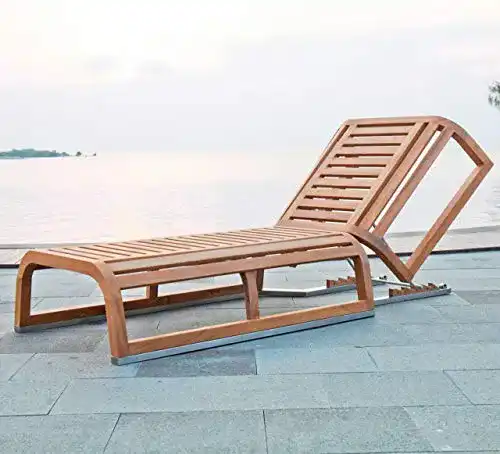 Teak Gartenliege Teako Design Alpes unbehandeltes Massivholz