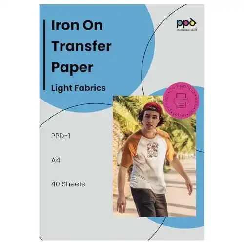 Transferpapier PPD 40 Blätter A4 für Inkjetdruck auf hellen Textilien