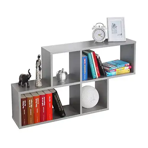Wandregal Ricoo 100 x 53 x 20 cm in Grau aus Holz WM051-PL