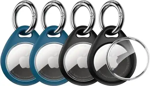 AirTag Anhänger UNBREAKcable, 4er Pack mit Schlüsselring und Schutzhülle