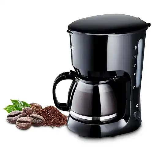 KHG Kaffeemaschine KA-128S Schwarz Filterkaffeemaschine mit Warmhaltefunktion