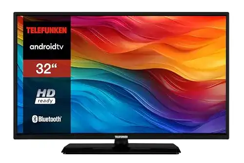 Telefunken Android TV 32 Zoll Fernseher mit HD Auflösung und Smart Funktionen