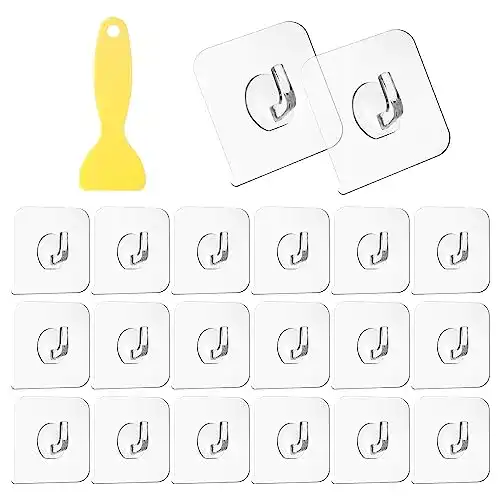 Klebehaken Vaktop, 20 transparente selbstklebende Haken