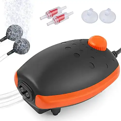 Aquarium Luftpumpe FEDOUR 3W für Aquarien bis 450L, leise und leistungsstark