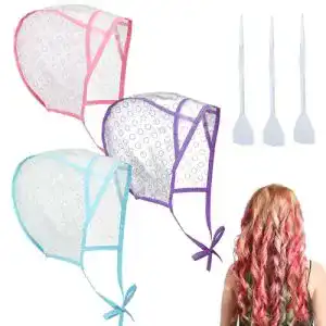 Strähnchenhaube Bewudy – Einstellbare Highlight-Kappen im 3er Set