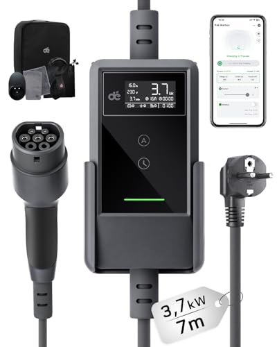 Ladekabel Typ 2 Schuko 3,7 kW 7 m, 6-16 A für Elektrofahrzeuge