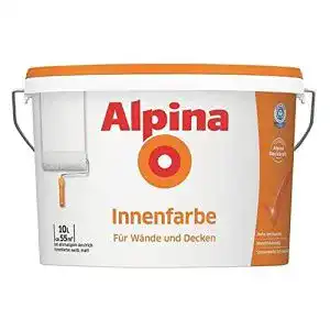 Alpina Innenfarbe, universelle Wandfarbe, 10 Liter, weiß, matt