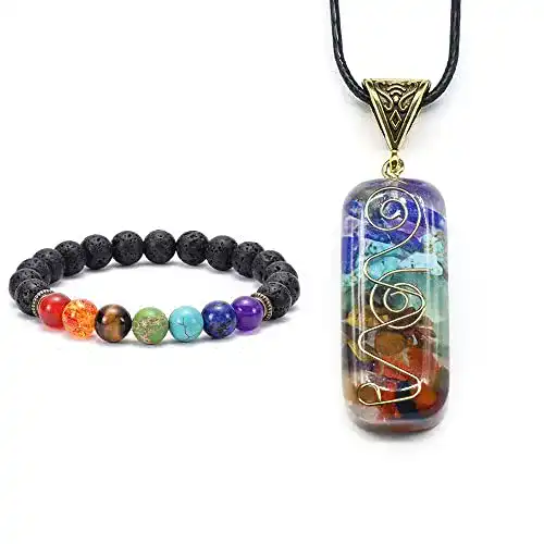 Chakra-Armband mit 7 Kristallen und Anhänger für Damen und Herren