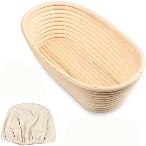 Gärkörbchen Ovaler Brotkorb aus Rattan für Teig, 21 x 15 x 8 cm