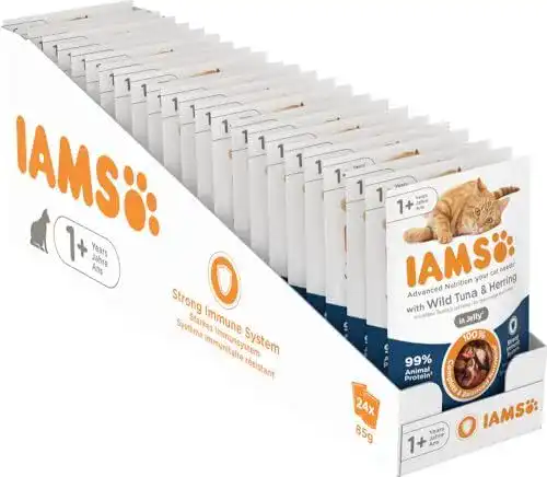 Iams Delights Katzenfutter Nass mit Thunfisch und Hering