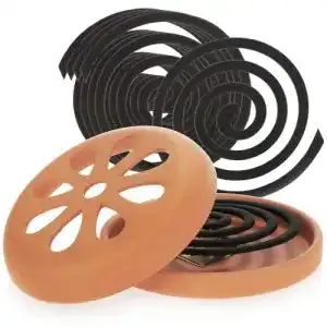 Mückenspirale Com-Four 6x Anti-Mücken-Spirale mit Terrakotta-Behälter