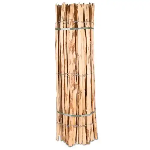 Staketenzaun aus Haselnussholz, 120 cm hoch, 5 m lang für Garten und Teichumrandung