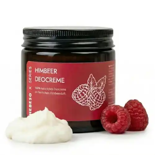 Deo ohne Aluminium Hebeso Himbeer Deocreme – Natürliches aluminiumfreies Deo