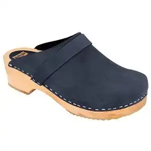 Clogs für Damen Vollsjö aus Leder in Dunkelblau, Größe 39