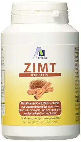 Avitale Zimtkapseln 500 mg mit Vitamin C und E, 120 Stück